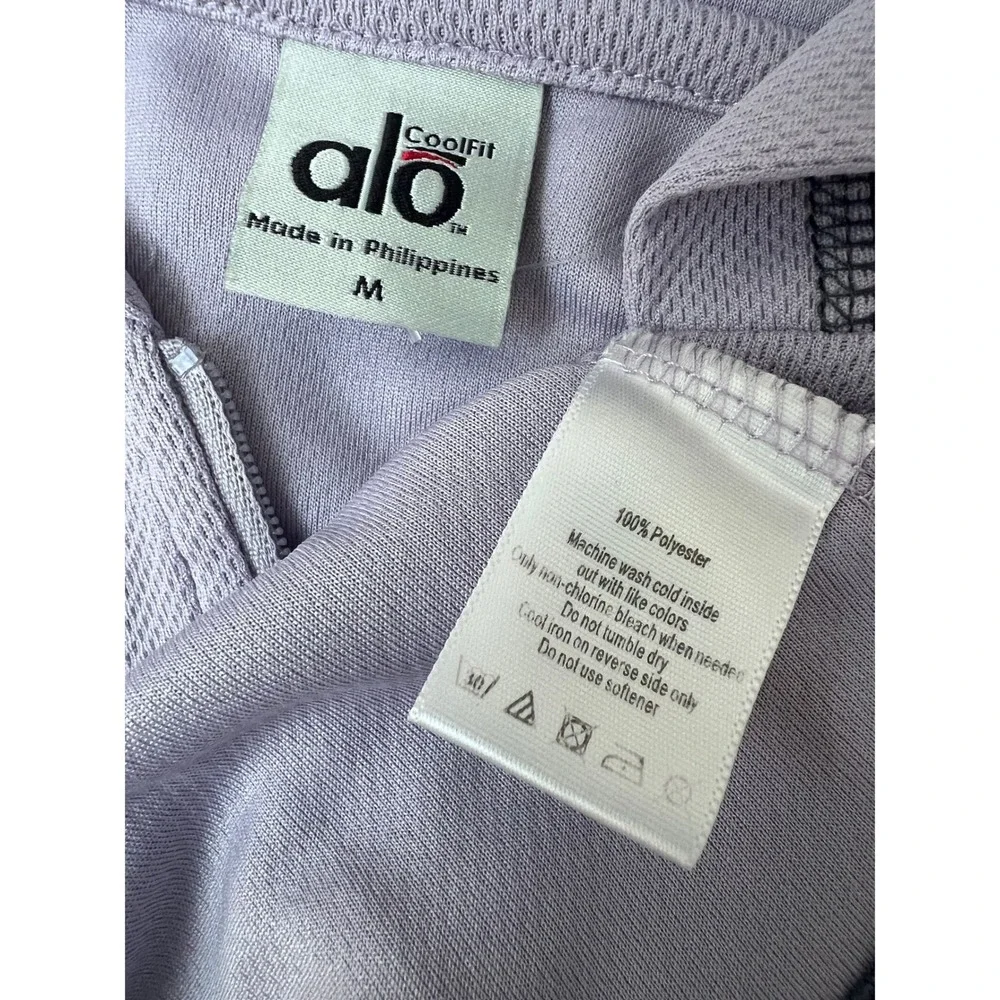 Alo Yoga CoolFit‎ Hoodie Women M Purple Excellent 1/4 Zip Long Sleeve Activewear